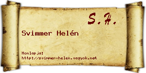 Svimmer Helén névjegykártya